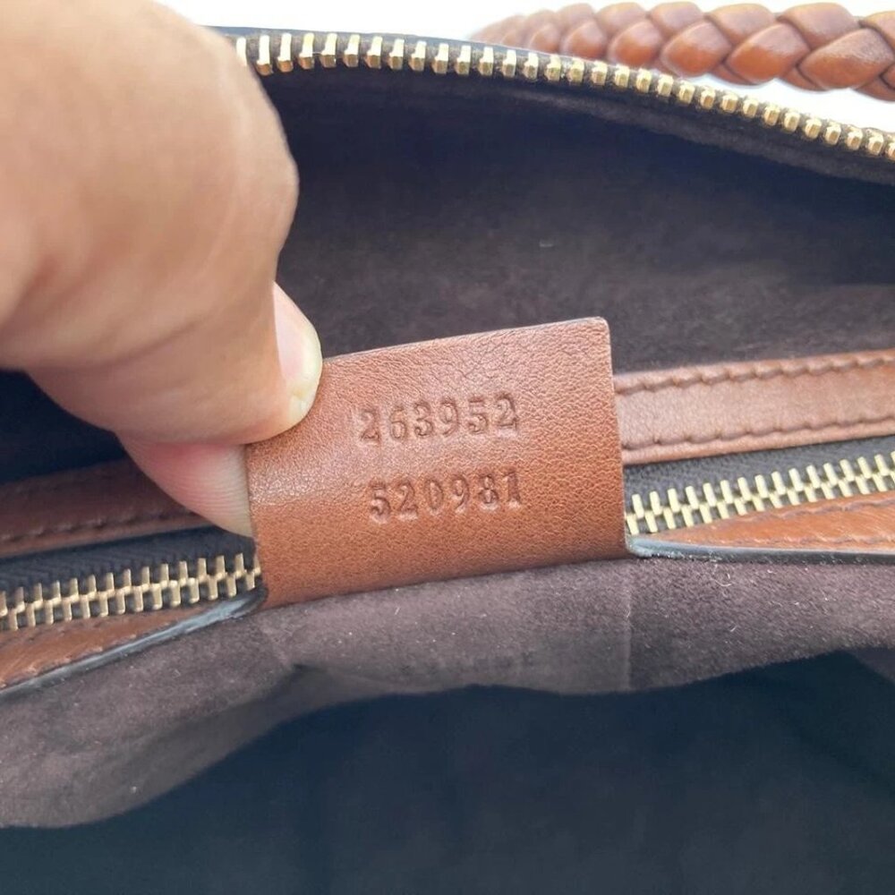 Gucci Bag Purse Handbag Brown Lambskin Leather Medium Shoulder Bag Made In Italy - Picture 12 of 12